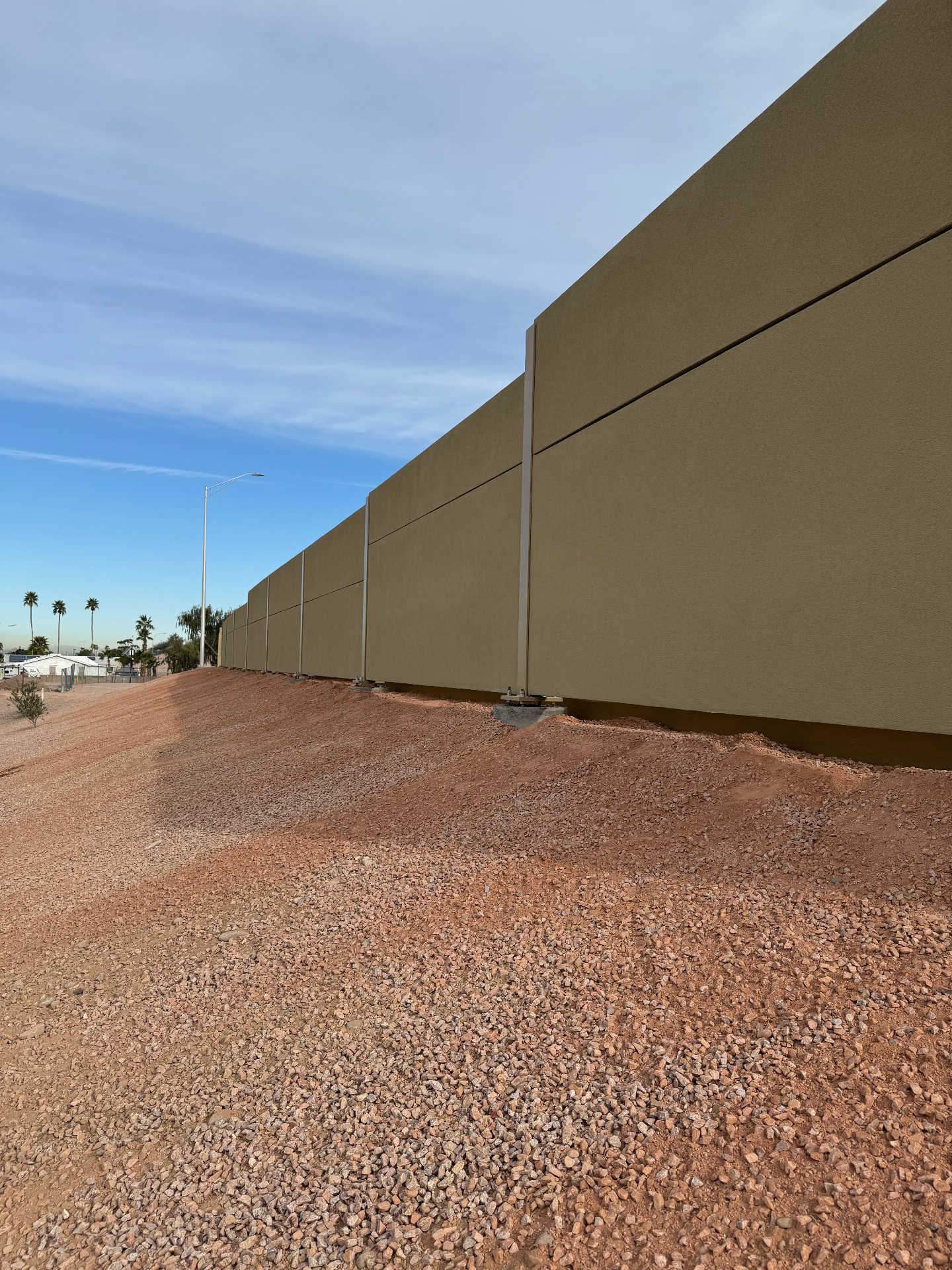 Noise barrier installation in Arizona